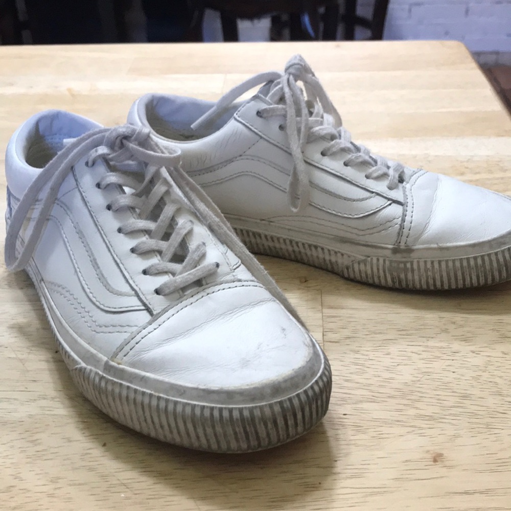 White Leather Vans!